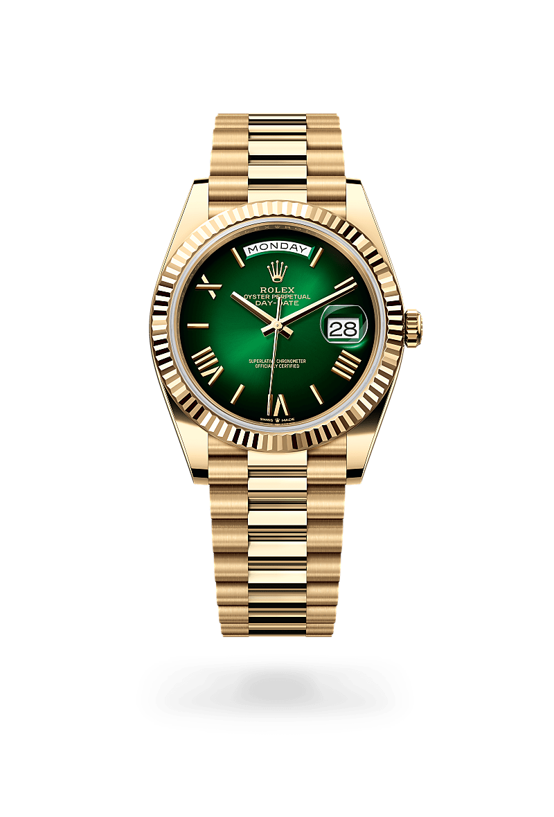 Rolex Day Date Yellow Gold 128238 Green