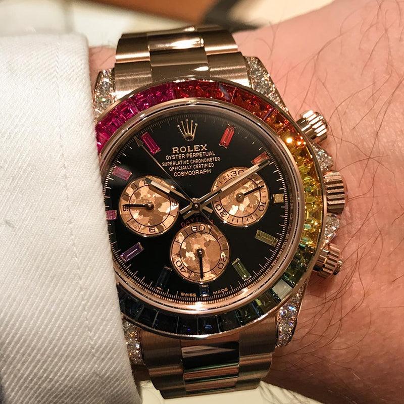 Rolex Daytona Rainbow Or Rose