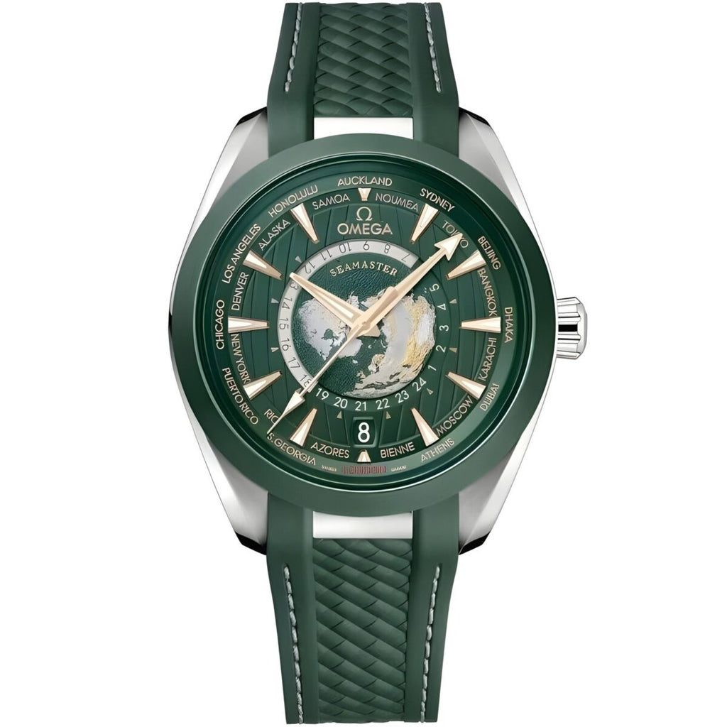 MONTRE OMEGA SEAMASTER POUR HOMME EN CAOUTCHOUC VERT
