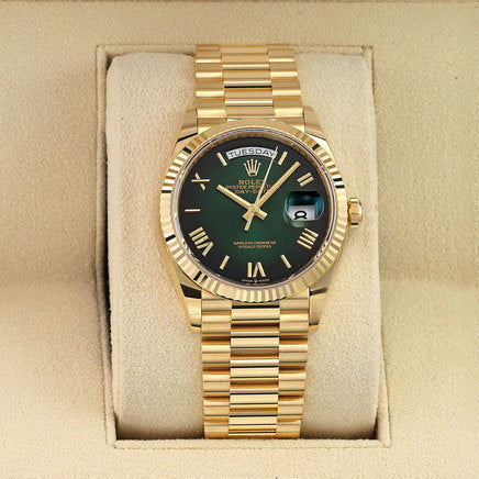 Rolex Day Date Yellow Gold 128238 Green